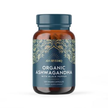 Organic Ashwagandha & Black Pepper Extract (Ayurvediq) 120caps