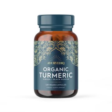 Organic Turmeric, Ginger & Black Pepper Extract (Ayurvediq) 120caps